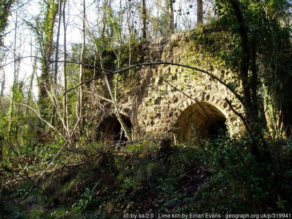 This looks like a railway bridge, but each of the tunnels leads to a large round brick-built chamber, open to the sky. It is to be found half way along Lady Bagot's Drive, near Rhewl, Ruthin.